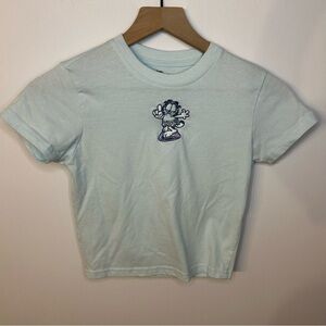 *NWOT* Garfield Surfer Baby Tee in Pastel Blue/Green, Size Small